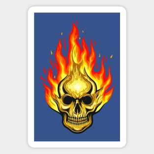 human skull fire Magnet